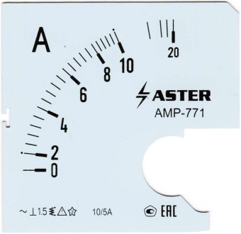 Шкала к амперметру AMP-771 500/5 А ASTER Амперметры